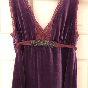 Purple free people velvet dress size small